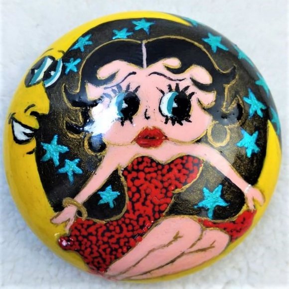 Other - Betty Boop Sitting on Crescent Moon Hand Painted